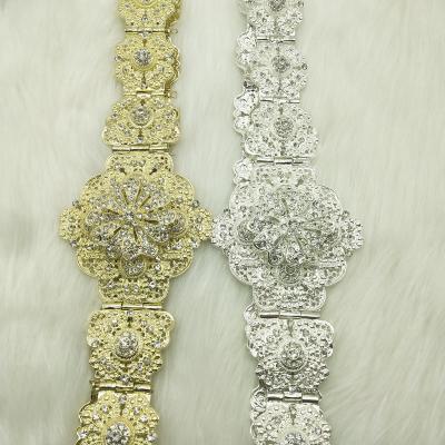 China OEM Style Metal Rhinestone Waist Metal Chain Belt Buckle Sash Tier Chain Accessory Sparkly Chain Belt S Crystal Women Silver 10 for sale