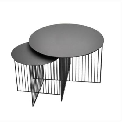 China (Other) Nordic simple and modern small coffee table apartment round iron adjustable coffee table for sale