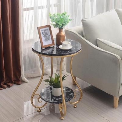 China Single and Double Floors Country Black Gold Acrylic French Side Table From Other Balcony Modern Simple Marble Living Room for sale