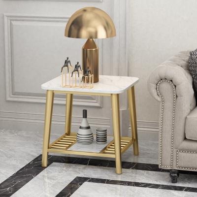 China Wholesale Marble Top Bedside Table (Others) Living Room Coffee Table Adjustable Nordic Light Luxury Simple Modern Bedroom Furniture Nightstand for sale