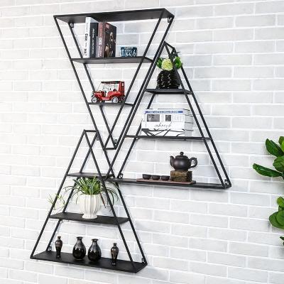 China Nice Quality Handmade Metal Wall Mounted Iron Storage Floating Shelf Wall Rack for sale