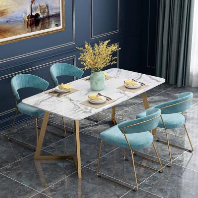 China Other Furniture 2021 New Light Luxury Table Set Nordic Dining Table And Chair Set for sale