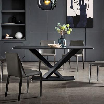 China Other Italian Marble Board Rectangular Dining Tables And Chairs Dining Set Modern for sale