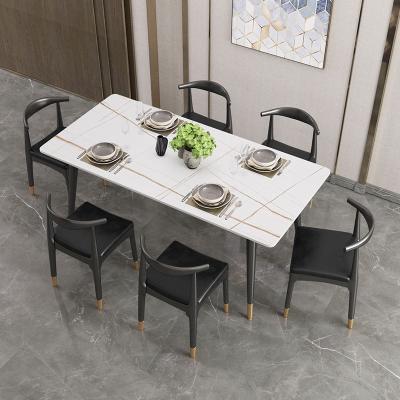 China Other Modern Style Italian Luxury Dining Room White Simple Marble Dining Table Set Furniture For Home Restaurant for sale