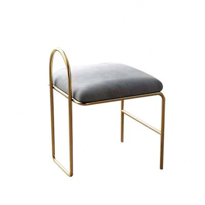 China (Other) Modern Simple Adjustable Ottoman Makeup Stool Bedroom Furniture Metal Leg Dressing Chair for sale