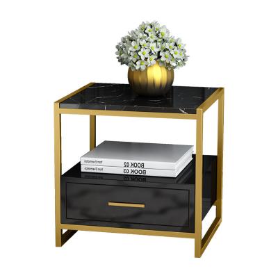 China Nightstand Adjustable Marble Factory Wholesale Factory Wholesale Nightstand Nightstand Bedroom Furniture Storage Bedside Table Metal Frame Night Stand for sale