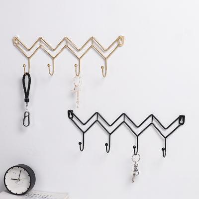 China Nordic Viable Simple Wave Shape Hook Home Door Wall Coat Rack Scarf Storage Metal Crafts for sale