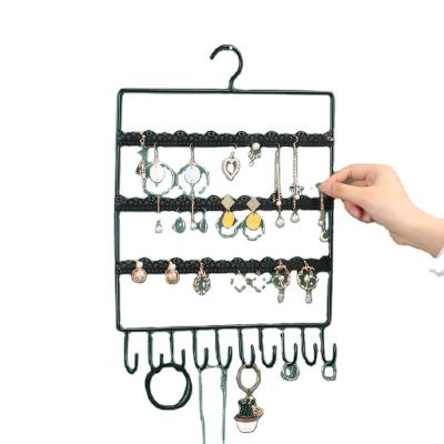 China Europe iron jewelry rack .key rack for wall home shop wall display hangs elastic band storage rack for sale