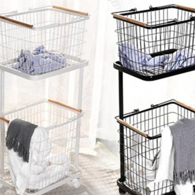 China Decoration household design steel wire laundry basket nordic style layered large size decoration for sale