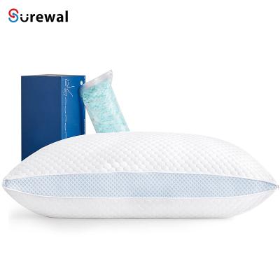 China Anti Dust Mite Shredded Memory Foam Pillow Firm Bamboo Side Sleeper Pillows With Gel Memory Foam And Premium Cooling Zipper Cover for sale