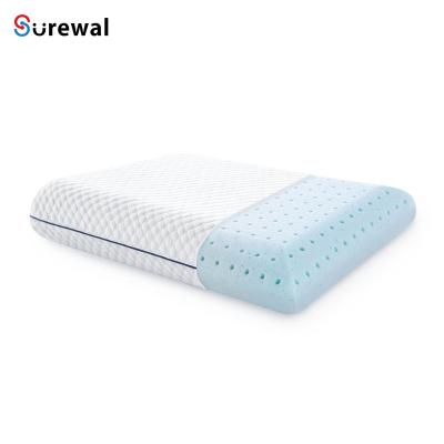 China Anti-static Airy Infused Gel Memory Foam Pillow With Dorm Room Bases Cover Standard Size Bedding Washable Pillow for sale