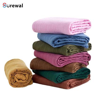 China Anti Dust Mites Surewal Cotton Wrap Baby Blankets Newborns Super Soft Solid Bath Towel Cute Floral Printing Blankets Mesh Christmas for sale