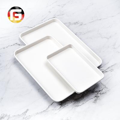 China Stocked Set of 3 Tray Rectangle Sheet Xynflon Nonstick Bakeware White Steel Cookie Baking Pan for sale