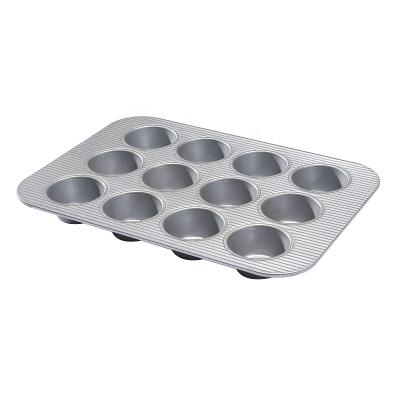 China Baking Tools Amazone Non Stick 1mm Carbon Steel Corrugated Outdoor Cupcake Roll Pan Cake Mold for sale