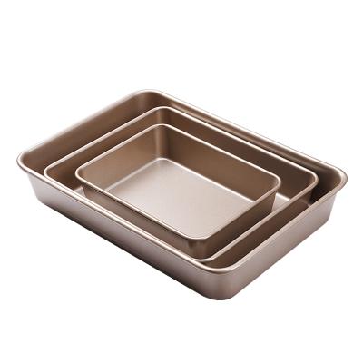 China Amazon Bakeware Customization Tools 0.8 Non-Stick Cake Pan Cookie Sheet Flat Baking Tray Thickness Set of 3 for sale