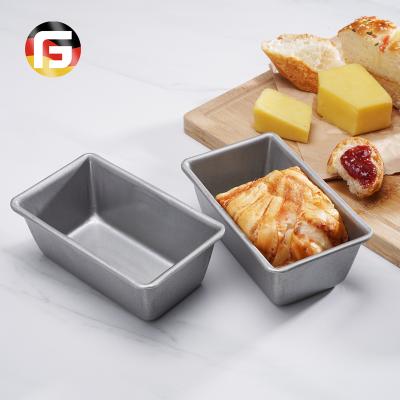 China 6 Inch Silver Baking Tools Non Stick Rectangular Seamless Metal Bakeware Bread Liner Pan for sale