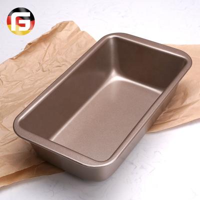 China 10.5 Inch Nonstick Carbon Steel Bread Pan Gold Loaf Pan Large Toast Stocked Baking Pan for sale