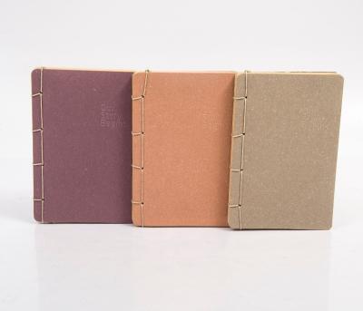 China Manufacturer Softcover Old School Vintage Inscribed Logo Handmade Thread Binding Notebooks Custom Made For Promotion for sale