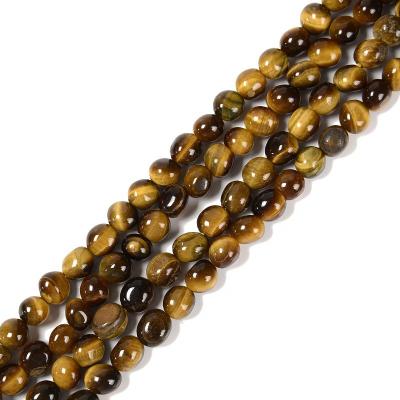 China YiSuiBeads_Natural Africa Tiger Eye Through-Drill Nuggets Classic Stone 6x8mm-10x12mm for Jewelry Making for sale