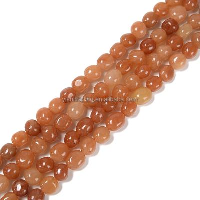 China YiSuiBeads_Natural Classic Red Aventurine 6x8mm-10x12mm Nuggets For Jewelry Making Tumbled Stone Beads for sale