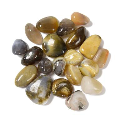 China Natural Classic Polished Agate Crystal Polished Tumbled Palm Stone Healing Crafts for sale