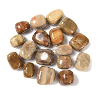 China Natural Wood Jasper Healing Crystal Polished Beads Classic BrownTumbled Stone Irregular Size for sale