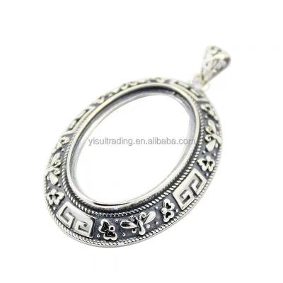 China Wholesale Adjustable Brackets Sterling Silver Gemstone Pendant Custom Made Classic Fashion Pendant for sale