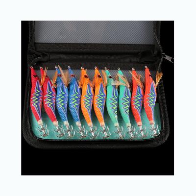 China ABS Plastic Jigging Saltwater Glow Shrimp Lures 10pcs Size 2.5 3 3.5 Fluorescent Squid Cuttlefish Sleeve Builds Spinner Lures Tackle for sale