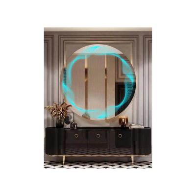 China Illuminated 2022 Newly Listed Size 8mm Circular Luminescent Smart Mirror Wall Mounted Decorative Mirrors LES for sale