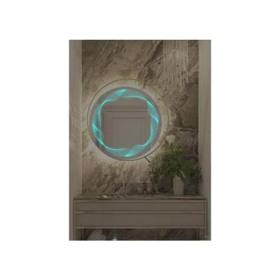 China High Quality Material 7mm Thick Illuminated Self-lighting Smart Circular Wall Mounted Bathroom Mirror for sale