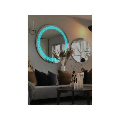 China LES Bathroom Mirror Moon Luminescent Cost Effective Customizable Luminescent Circular Wall Mounted Mirror for sale