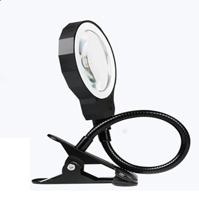 China Hot Selling K9 Optical Glass Magnifier ABS Led Desk Lamp Reading Magnifier With Clamp for sale