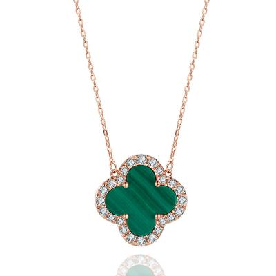 China FASHIONABLE four leaf clover necklace women's luxury brand 18K gold four leaf clover necklace 14k gold for sale