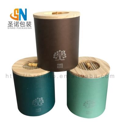 China New Arrival Gift Packaging Cylinder Recycled Kraft Paper Boxes With Lid Fancy Design Paper Cardboard Paper Tube For Tradinational Tea Packaging for sale