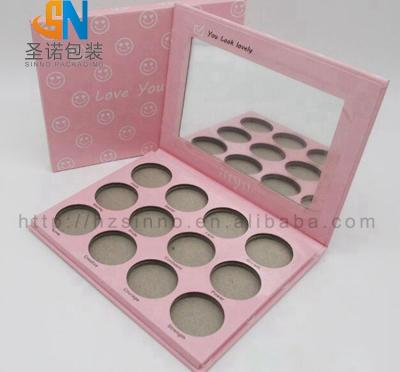 China High Quality Recycled Materials Custom Printed Luxury Eyeshadow Palettes Paper Box Cosmetic Box With Mirror for sale