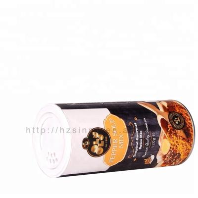 China Salt Custom Design Salt Paper Tube Container Spice Paper Packaging Tube With Shaker Top for sale