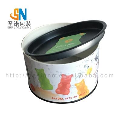 China Single Canned Food Food Cardboard Tube With Airtight Tin Dome Lid Paper Box For Superfoods for sale