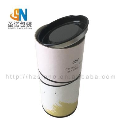 China New Design Cardboard Tube Box Small Tube Packaging With Tinplate Top Customized for sale