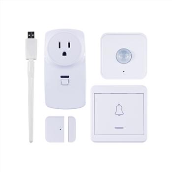 China Amazon best-selling luxury smart home set, doorbell, socket, magnetic door alarm, infrared human body sensor ST002 for sale