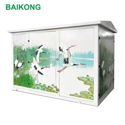 China Station Transformator 1250kva 15/0.4kv 11/0.4kv Contract Compartment Distribution Box Landscape Painting Transformer YBM Substation for sale