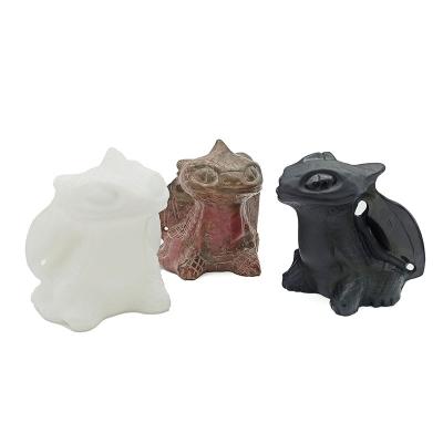 China Cute Fly Dragon Statue Toothlesss Natural Carvings Crystal Obsidian Rhodonite Cartoon Dragon Of Fashionable Gifts From Europe for sale