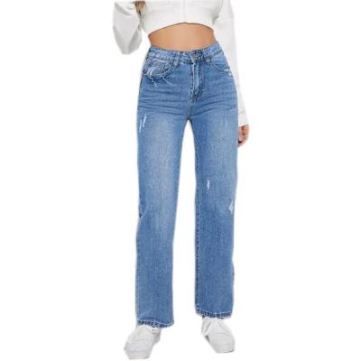 China Wholesale Custom Women Casual Pants Jeans Breathable Washed Ripped Mom Jeans For Women Ladies for sale