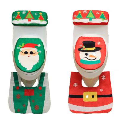 China Eco-Friendly Recycle Santa Claus Christmas Snowman Santa Toilet Seat Cover for sale