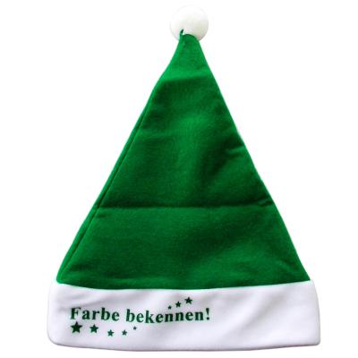 China High Quality Green Felt Fabric Christmas Green Hat Felt Santa Hat For Christmas Party Decoraton for sale