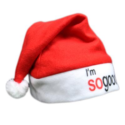 China Fleece Fabric Customized Fleece Christmas Hat With Printing Logo for sale