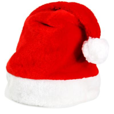 China Eco-friendly Luxury Christmas Hat Red Plush Cloth Christmas Party Hats For Christmas Decoration for sale