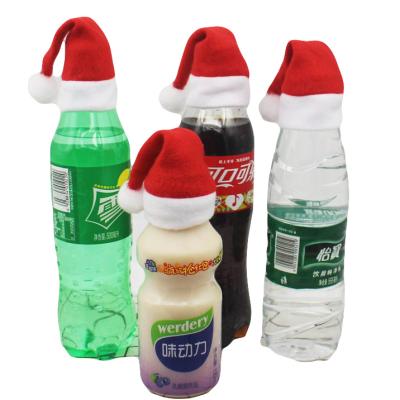 China Fleece Fabric Christmas Wine Bottle Cover For Christmas Decoration for sale