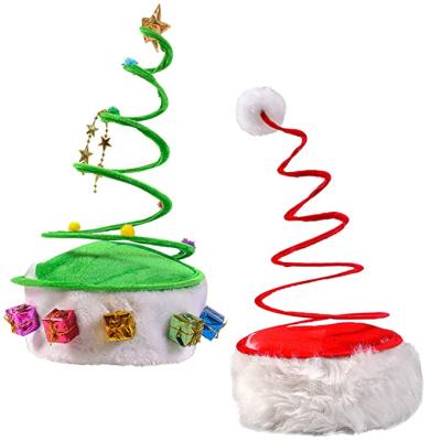 China Funny Christmas Santa Coil and Cloth Party Hats for Holidays for sale