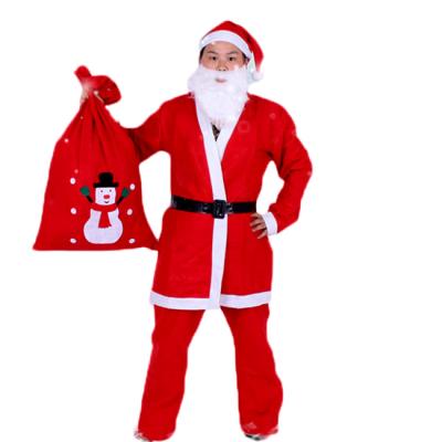 China Eco-Friendly Santa Suit Costume Red Felt Santa Costume For Christmas Party Decoration Size Quality for sale