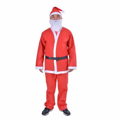 China Red Santa Claus Costume Christmas For Christmas Party Decoration Adult Kids Felt Fabric Felt for sale